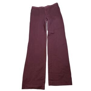 Etro High Rise Red Trousers Womens Sz 31 Italy Career Pants Straight Leg Work